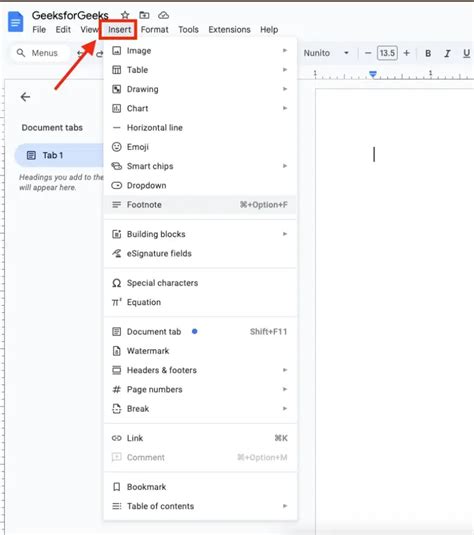 how to add a header in google docs ipad
