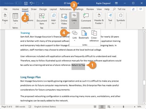 how to add a hyperlink to a word document