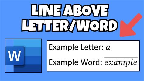 how to add a line over a letter in word