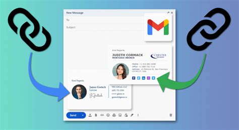 how to add a link to email signature image