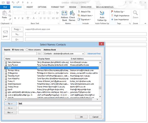 how to add a name to a group email address in outlook