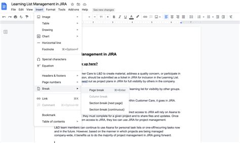 how to add a page on google docs macbook
