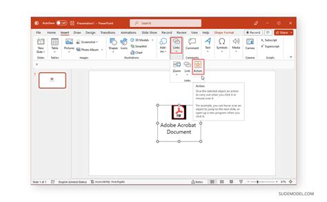 how to add a pdf document to a powerpoint slide