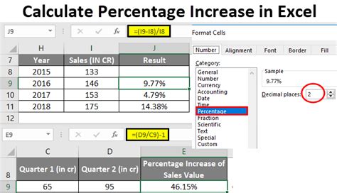 how to add a percentage increase formula in excel