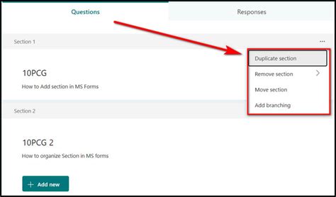 How To Add A Question To A Section In Microsoft Forms