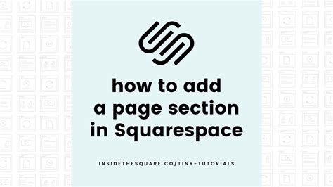 How To Add A Section To A Page In Squarespace