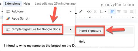how to add a signature box in google docs