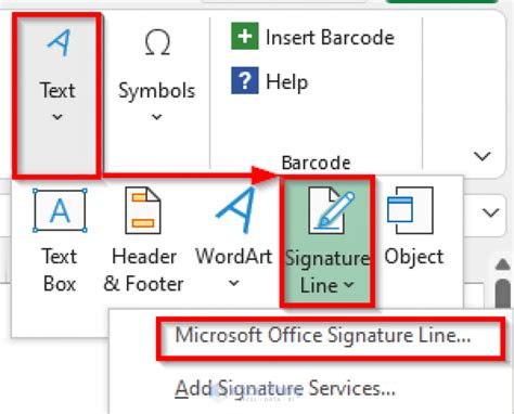 how to add a signature in excel 2016