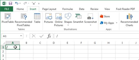 how to add a slash between numbers in excel