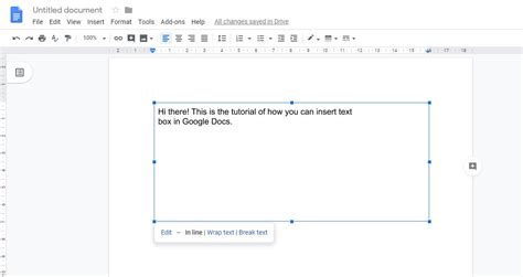 how to add a text box in google docs ipad