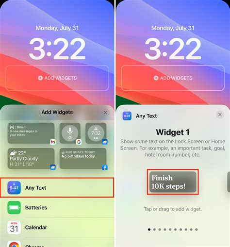 how to add a text widget to your lock screen iphone