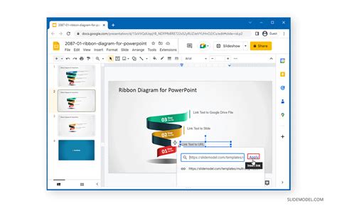 how to add a url to an image in google slides