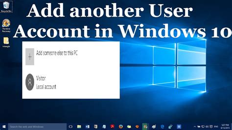 how to add a user on windows 10 without email