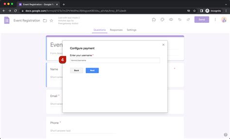 how to add a venmo link to a google form