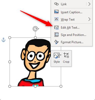 how to add alt text to an object in word