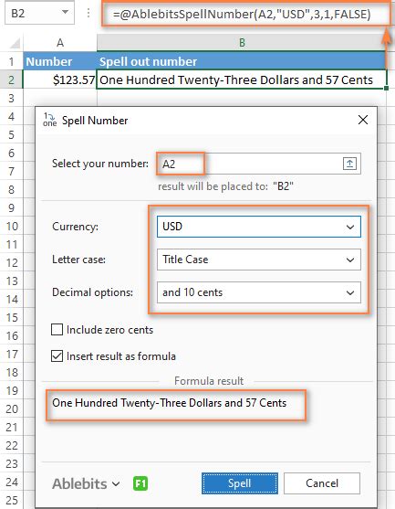 how to add amount in words in excel