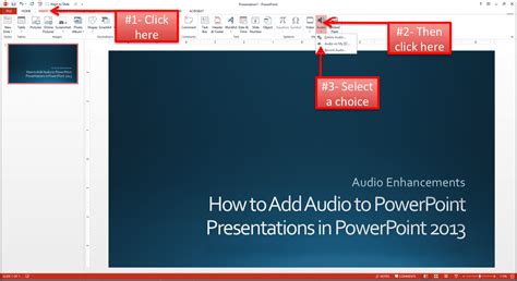 how to add audio to powerpoint for all slides