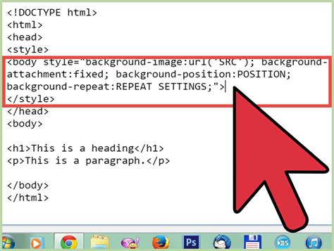 how to add background image using html
