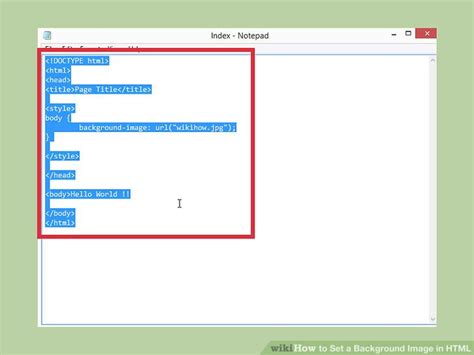 how to add background image with text in html