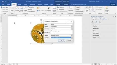 how to add blocks in word