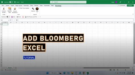 Introduction to Bloomberg Excel addin by UML Business data Using
