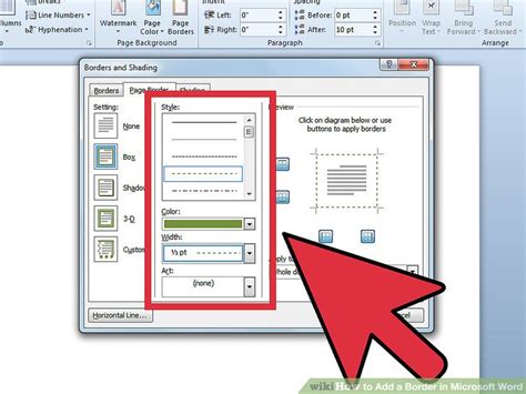 how to add border around text box in word
