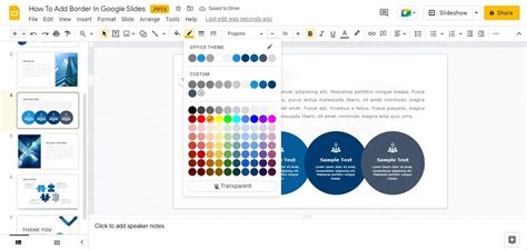 how to add border color to text in google slides