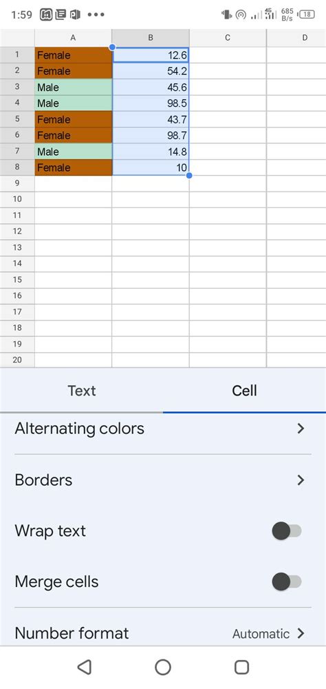 how to add border in google sheets mobile