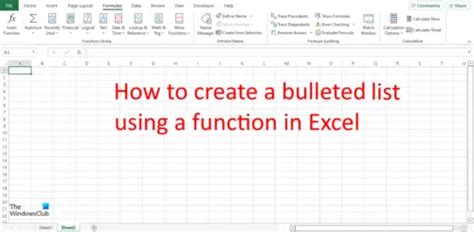 how to add bulleted list in an excel cell