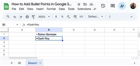 how to add bullets in google sheets mac
