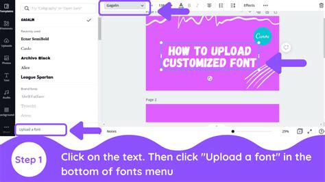 how to add canva fonts to google slides