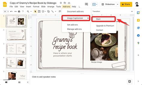 how to add captions to google slides