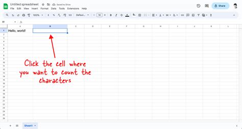 how to add character count in google sheets