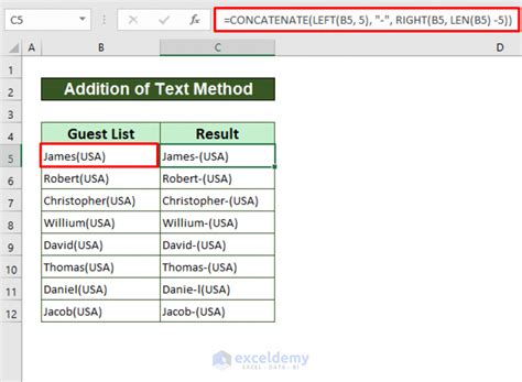 how to add characters in excel cell
