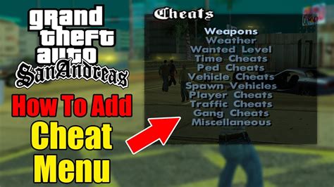 how to add cheat menu in gta san andreas pc