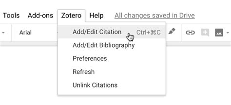 how to add citations in google docs with zotero