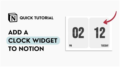 how to add clock widget to notion