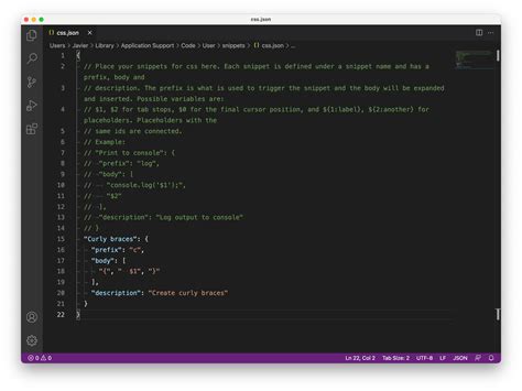 how to add code snippet in vscode