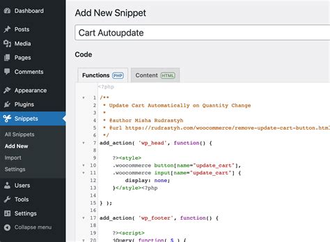 how to add code snippets in wordpress