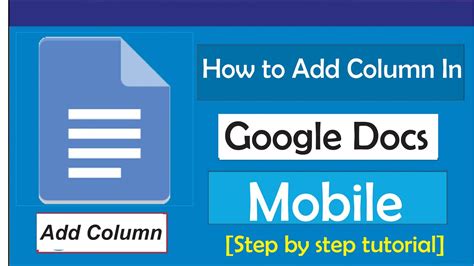 how to add column google docs mobile