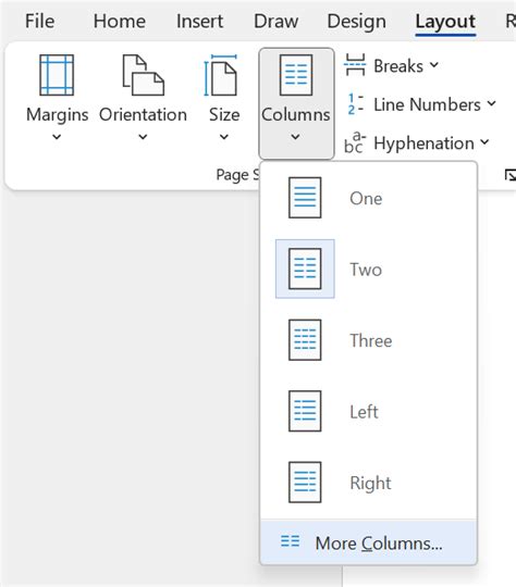 how to add columns in a text box in word