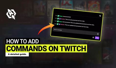 how to add commands on twitch as a mod on mobile