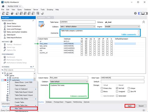 how to add comments in sql workbench
