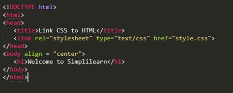 how to add css link in html page