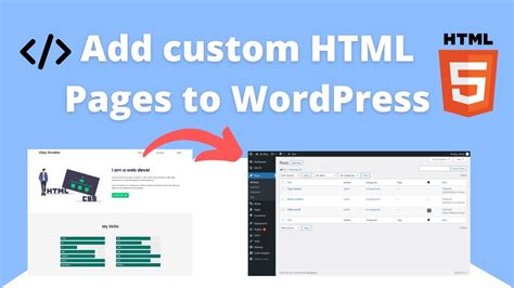 how to add custom html page in wordpress
