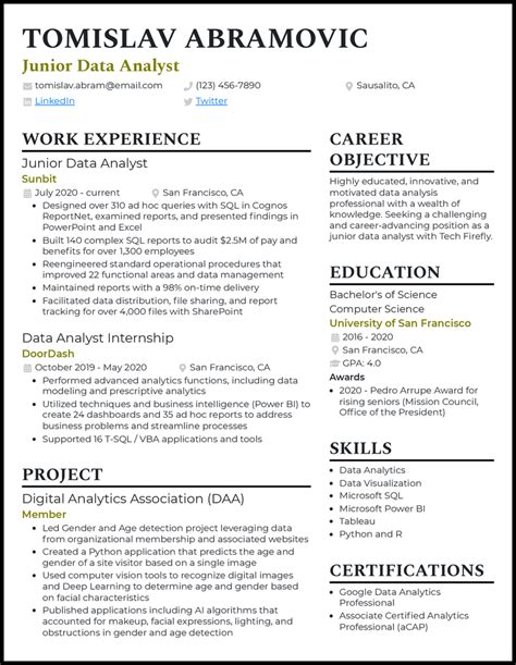 how to add data analyst project in resume