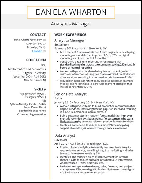 how to add data analytics in resume