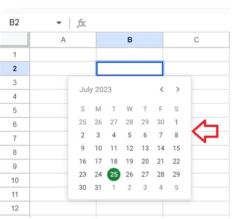 how to add date calendar in google sheets cell
