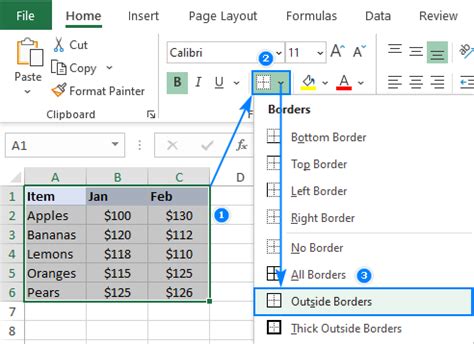 How To Add Default Border In Excel