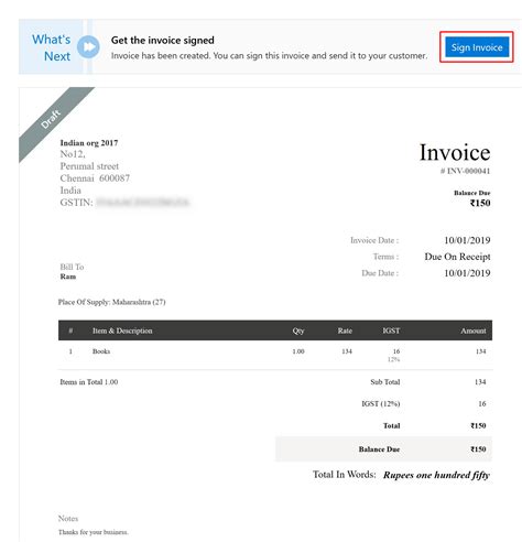 how to add digital signature in excel invoice